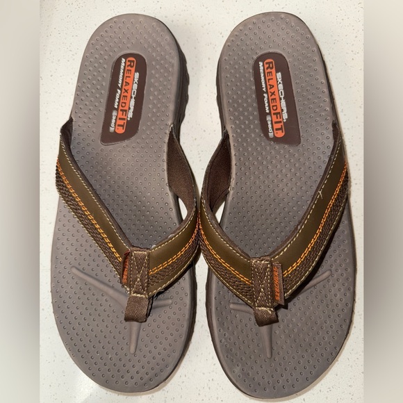 Skechers Other - Skechers Men's Relaxed Fit Memory Foam 360 Brown Sandals Size 11 NWOT
